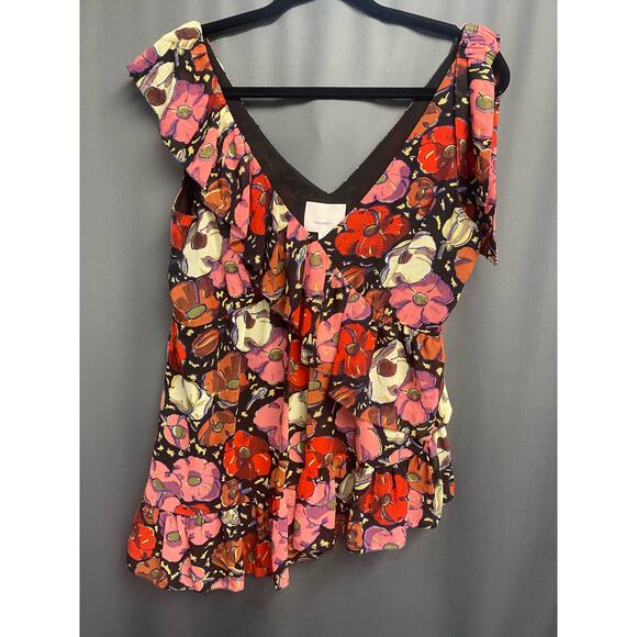 Cinq A Sept Tops NWOT Cinq A Sept Naomi Ruffle Asymmetric Silk small (b43) - Picture 7 of 8